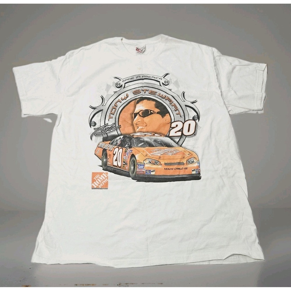 Tony Stewart NASCAR Chase Authentics Classic White Tony Stewart #20 XL T-Shirt